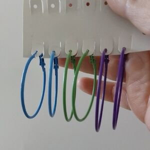 Colorful Hoop Earrings Set